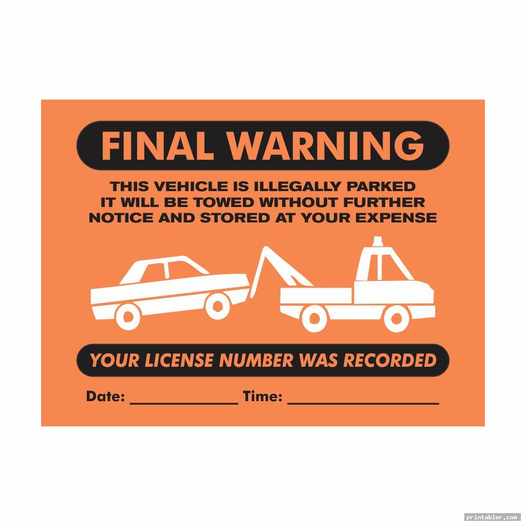 Parking Violation Ticket Template Printable