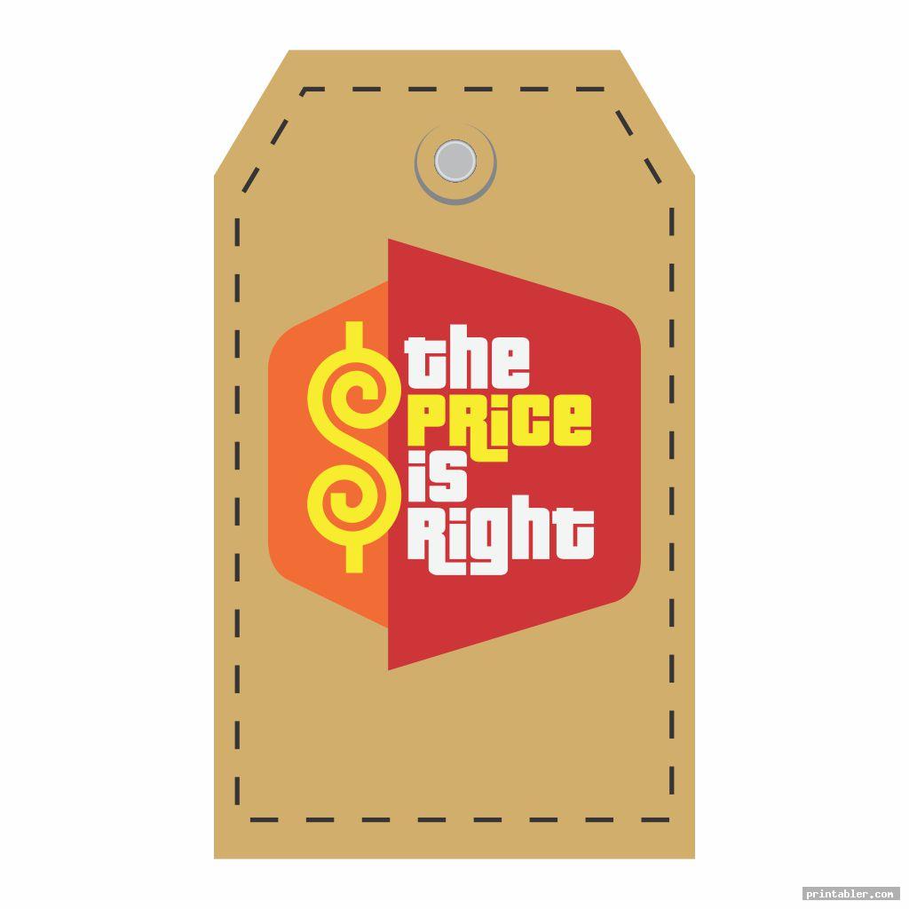 The Price Is Right Name Tag Template Printable