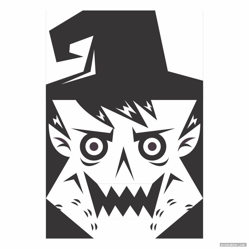 Witch Face Stencil Printable