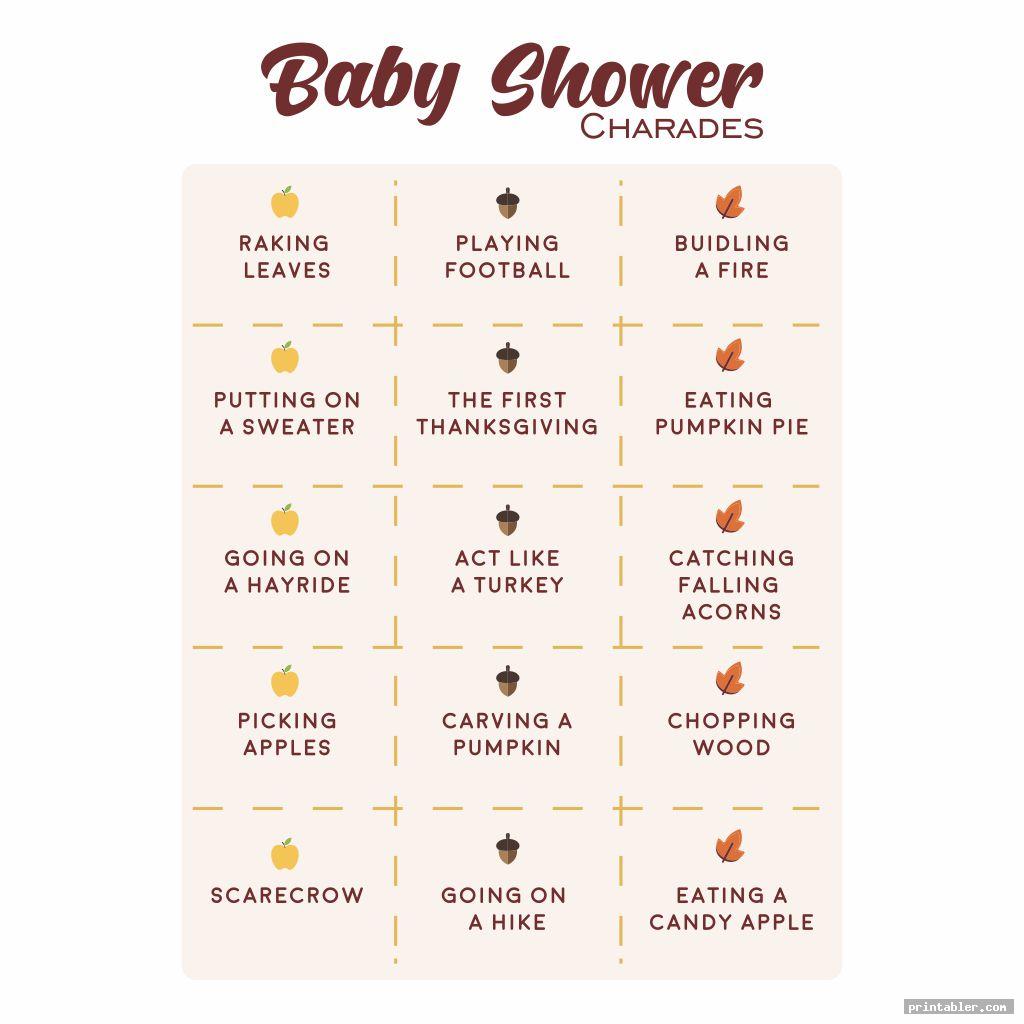 cute baby charades words printable.