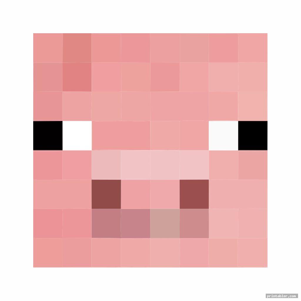 Minecraft Pig Face and Template Printable