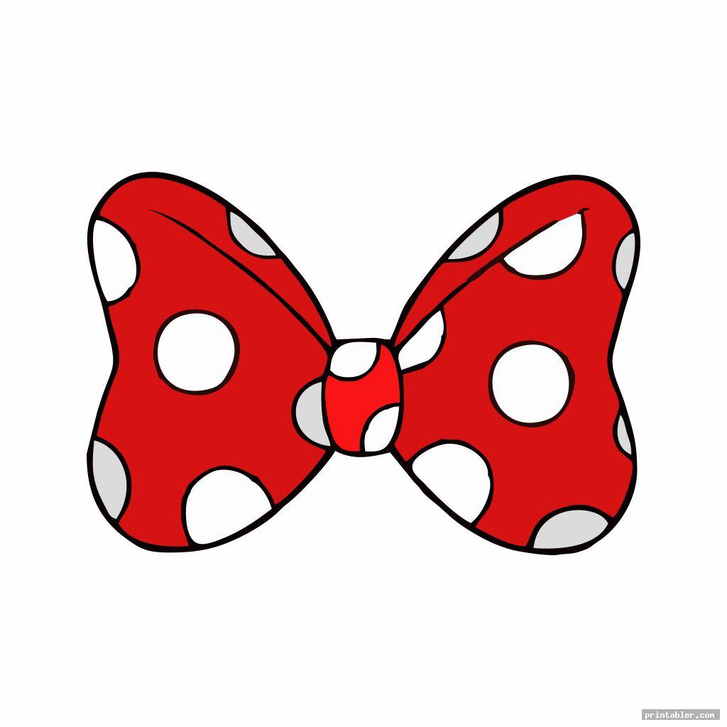 Minnie Mouse Bow Printable - Black White and Colored - Gridgit.com