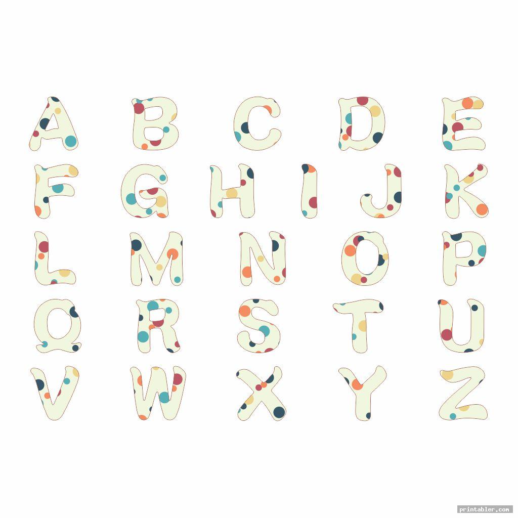 cute polka dot bubble letters printable