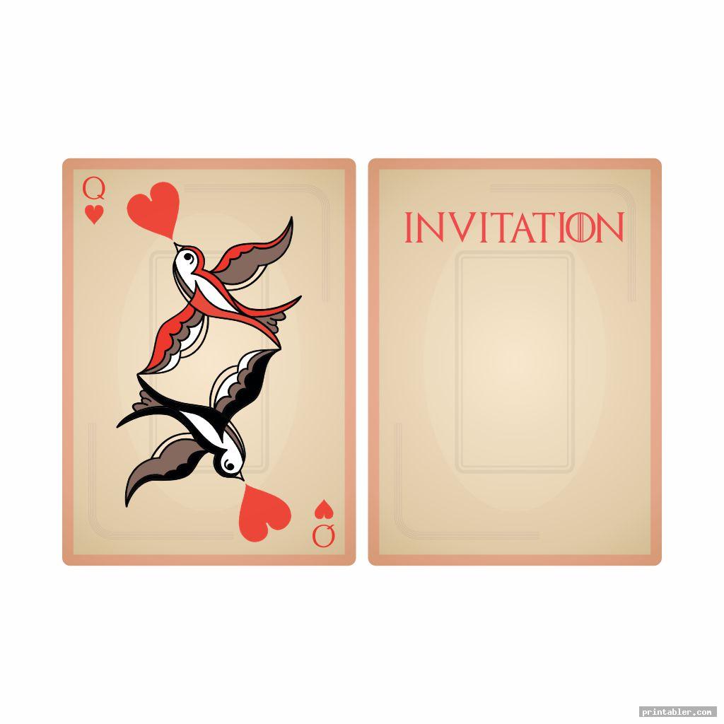 Queen of Hearts Invitation Template Printable