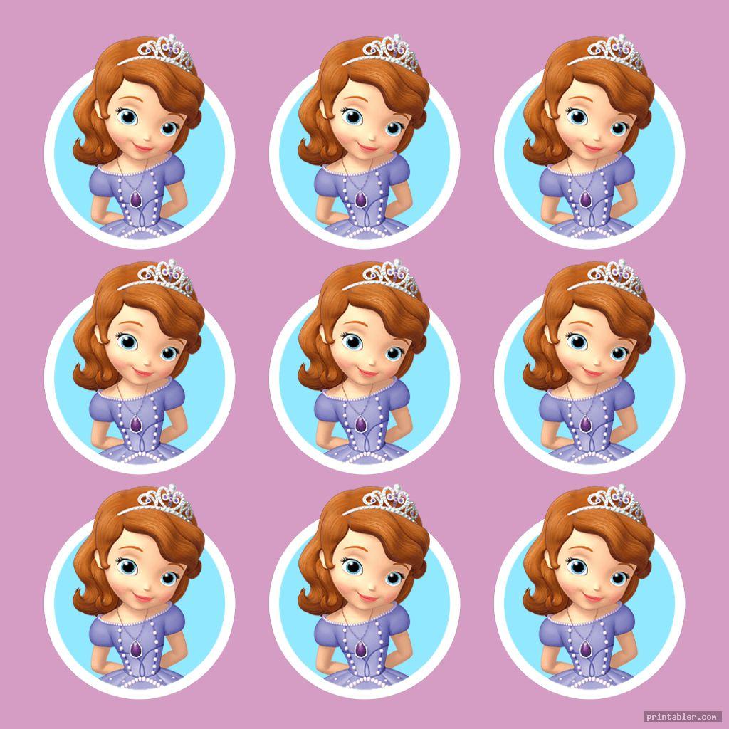 cute sofia the first cupcake toppers printable