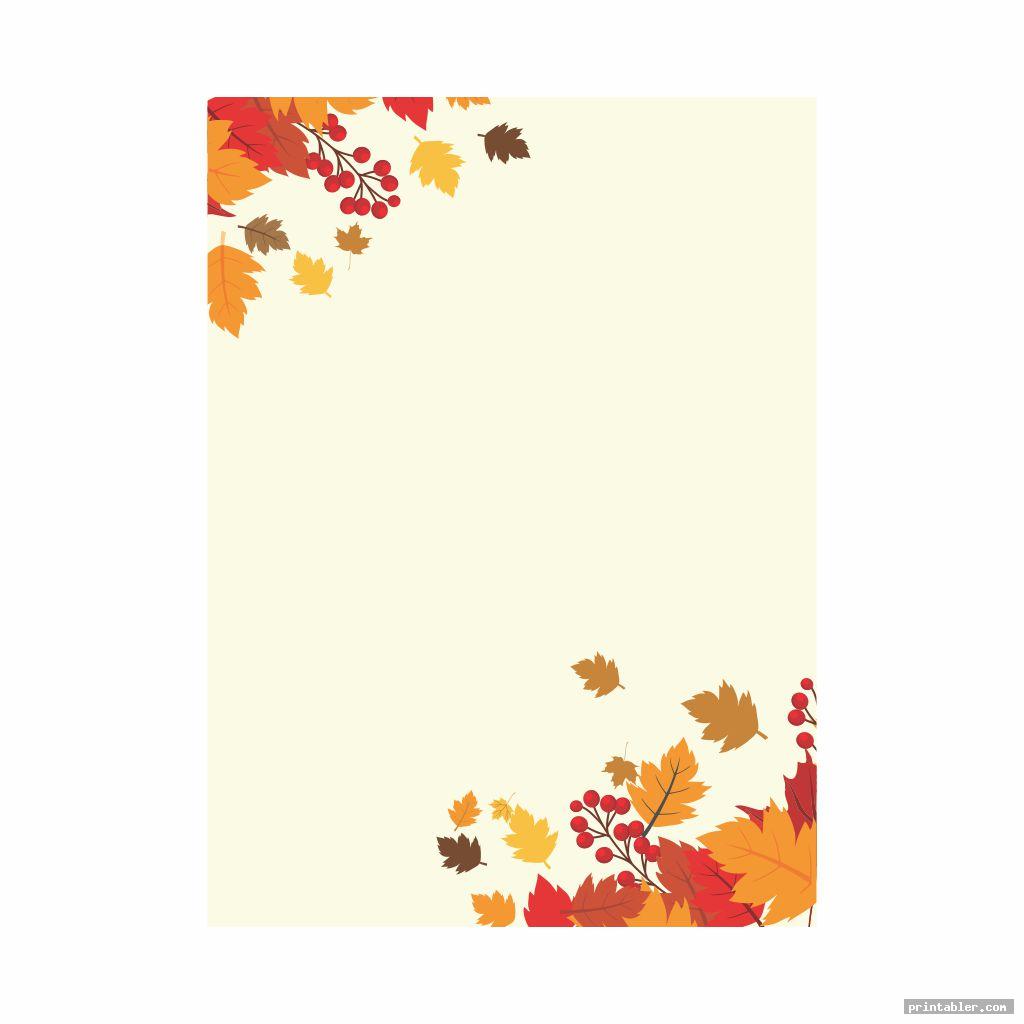 Fall Stationery Template Printable