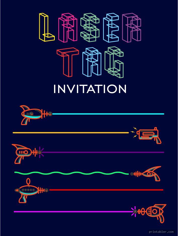 Laser Tag Invitations Printable