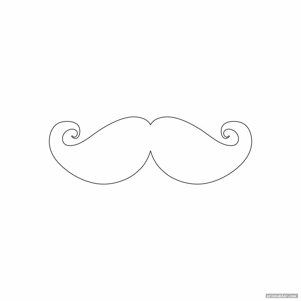 hipster mustache outline template printable