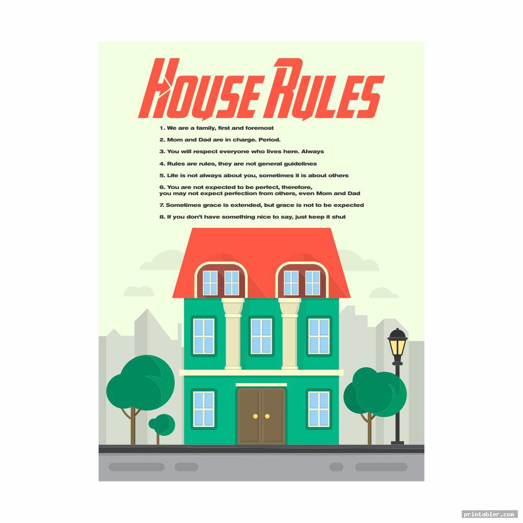 House Rules and Notification Printable