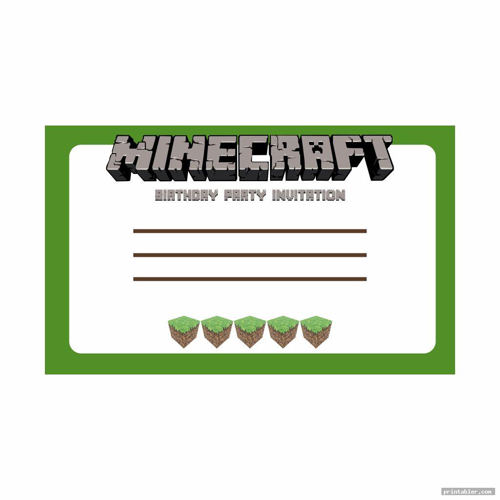 minecraft party invitation template printable for use
