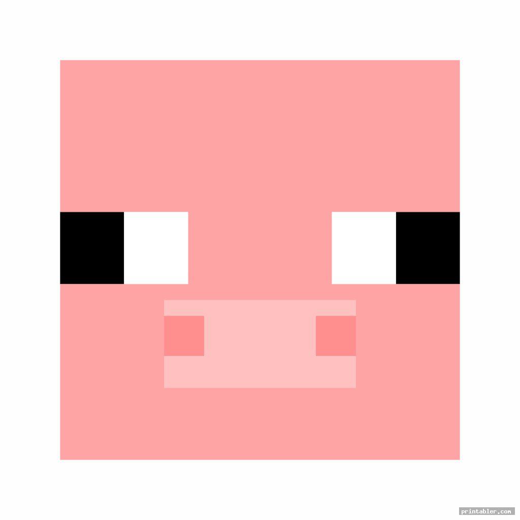 minecraft pig face printable image free