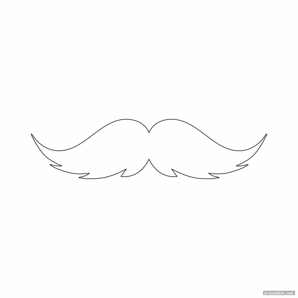 Mustache Outline Template Printable