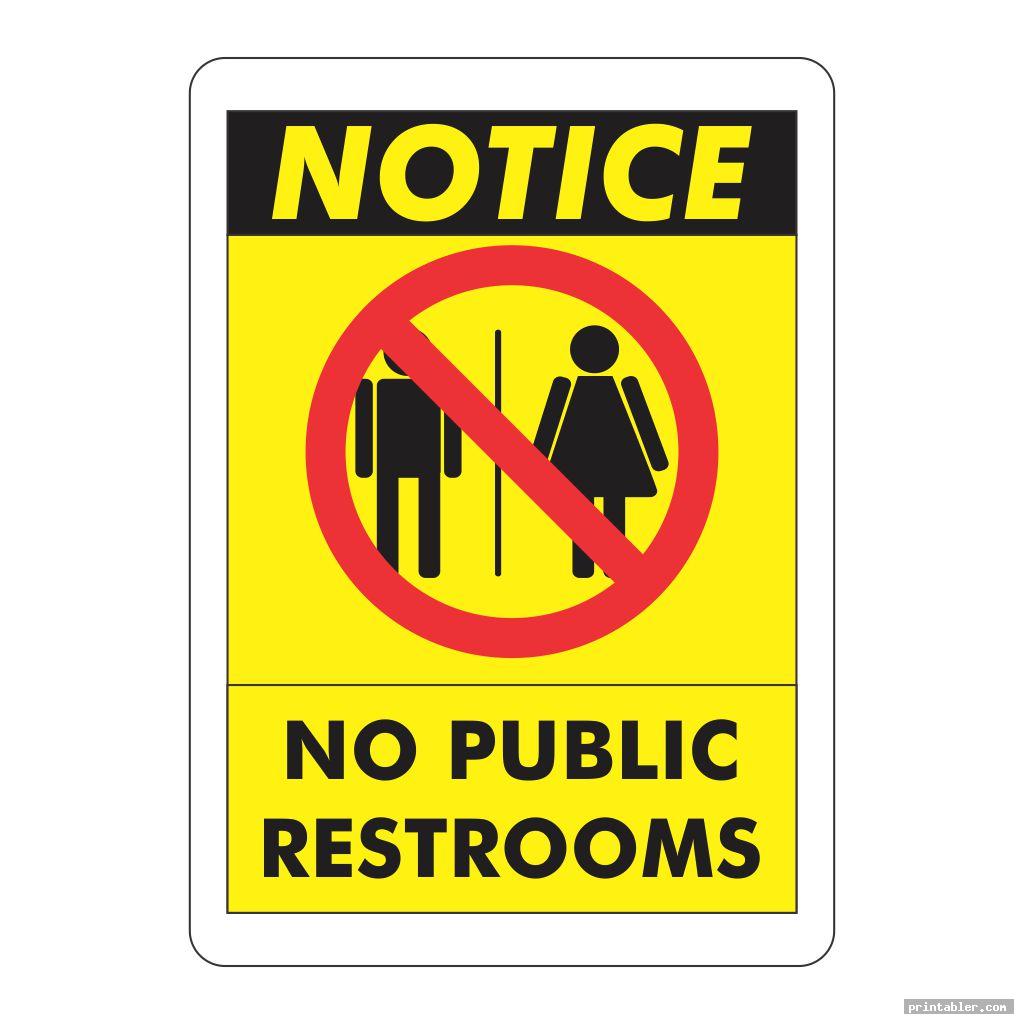 no public restroom sign printable template for use