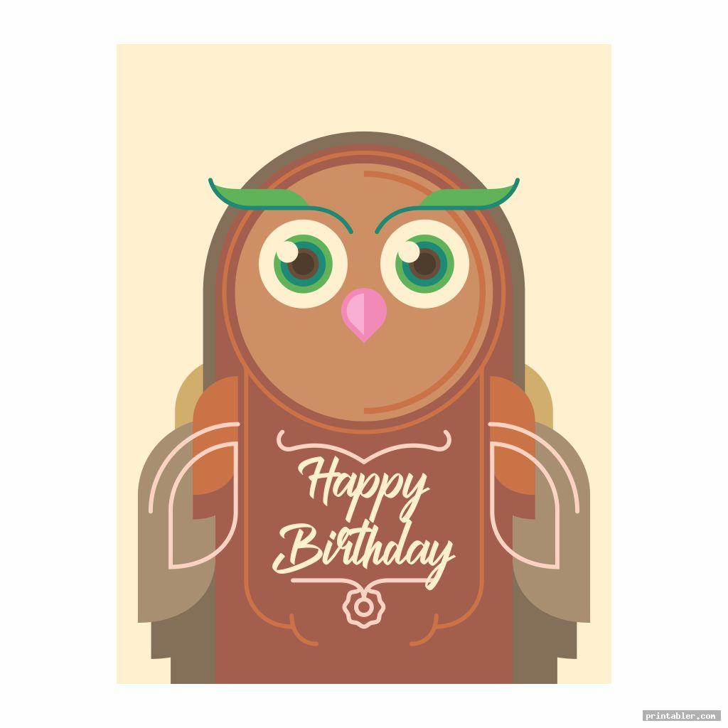 Owl Birthday Cards Printable - Cute and Colorful