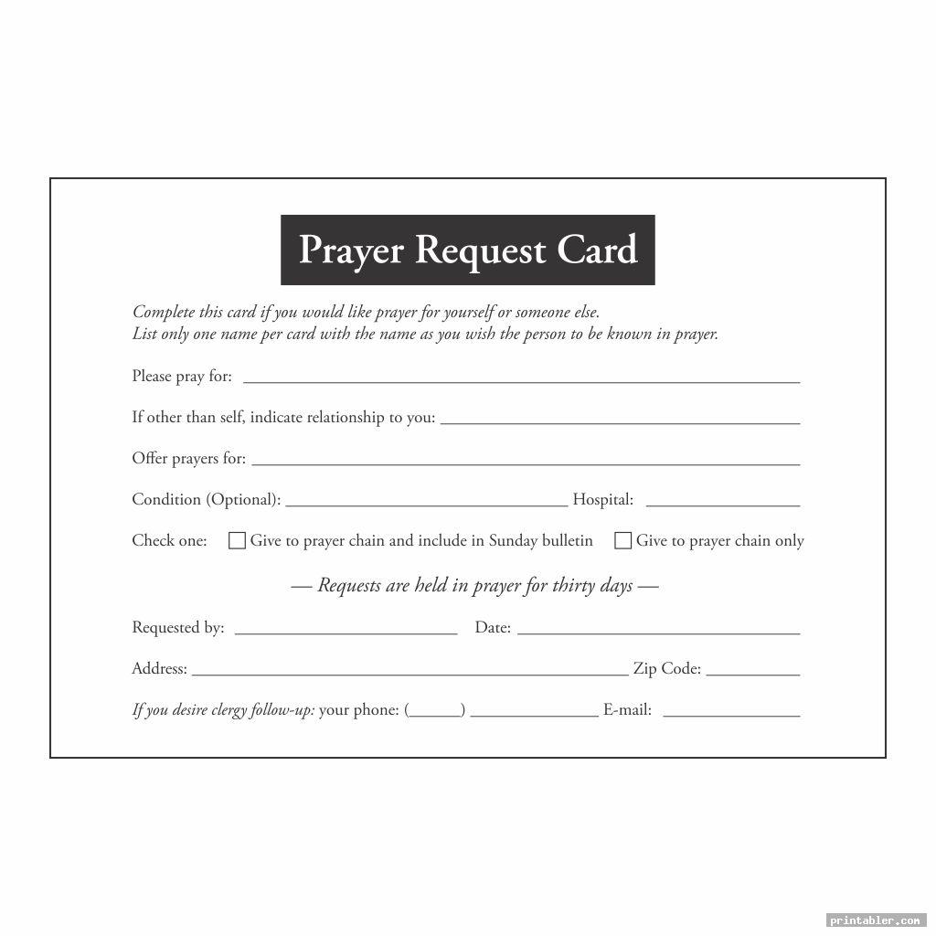 Prayer Request Cards Printable