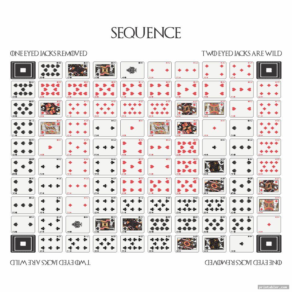 sequence game board layout printable image free