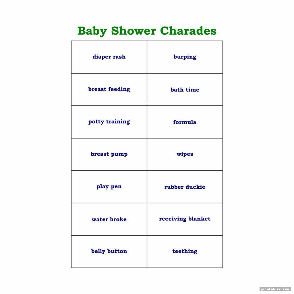 simple baby charades words printable