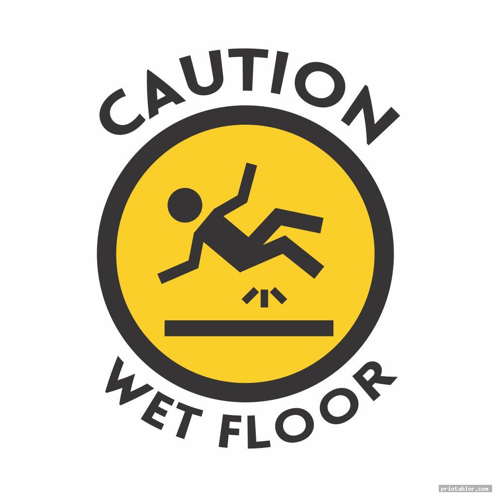 simple caution wet floor sign printable