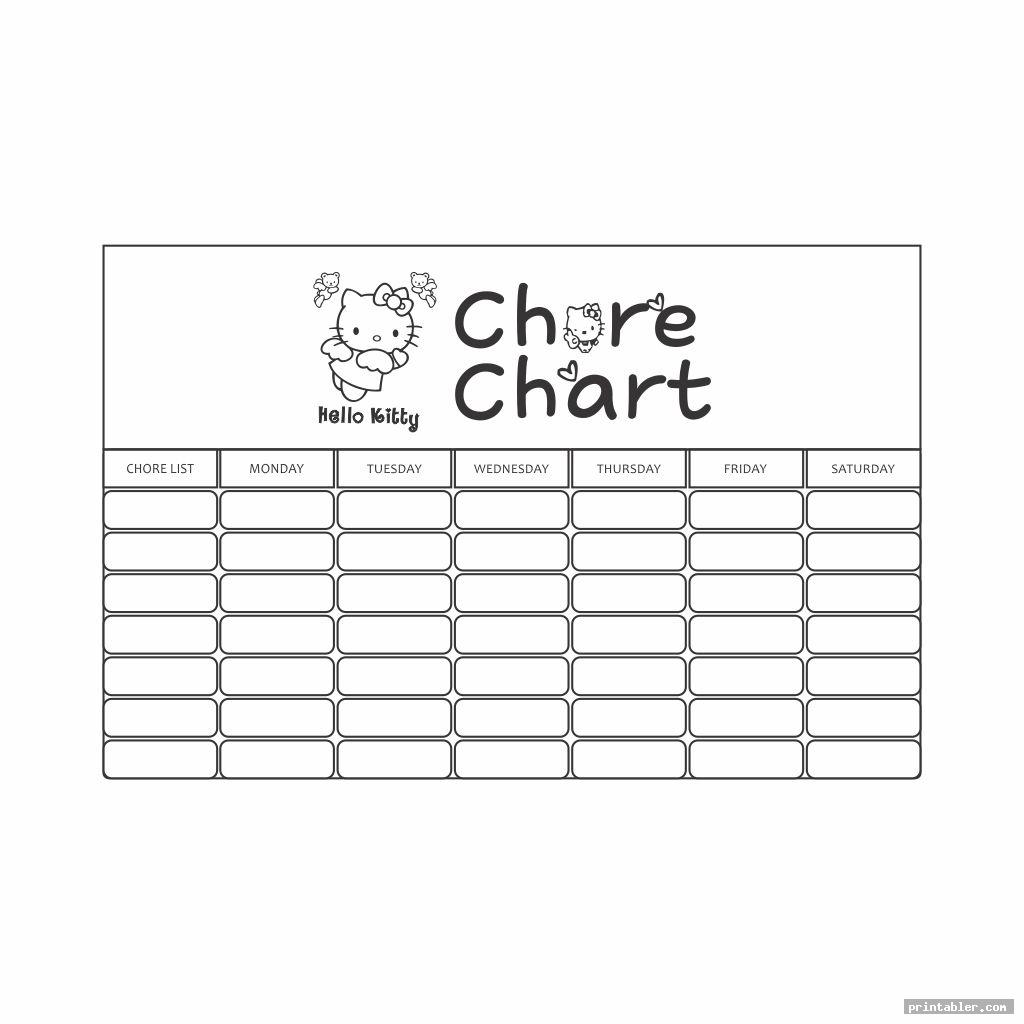 simple hello kitty chore chart printable