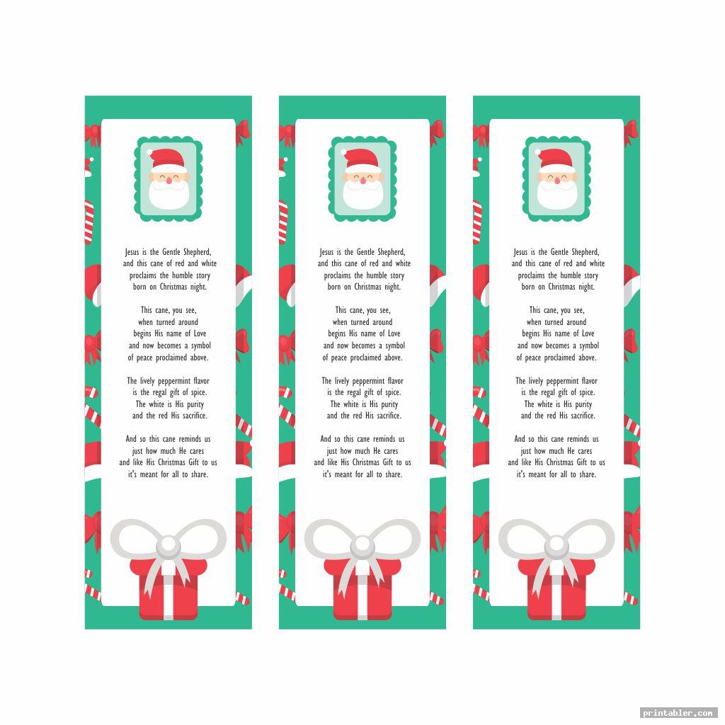 simple legend of the candy cane bookmark printable