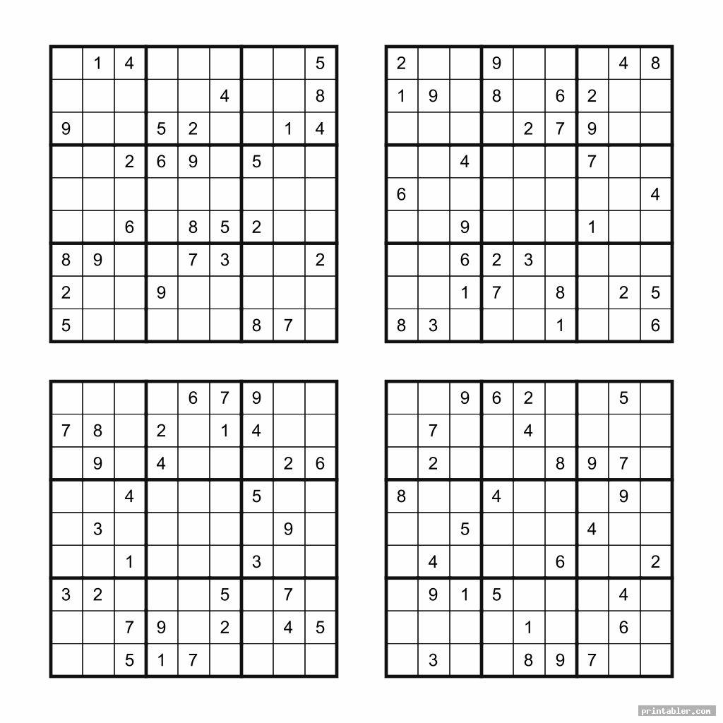 medium printable sudoku puzzles 4 per page gridgitcom