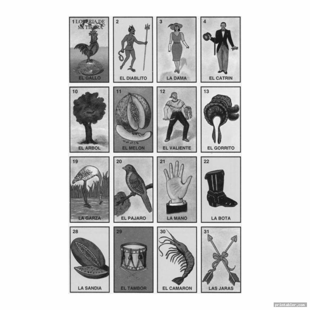 simple mexican loteria cards printable