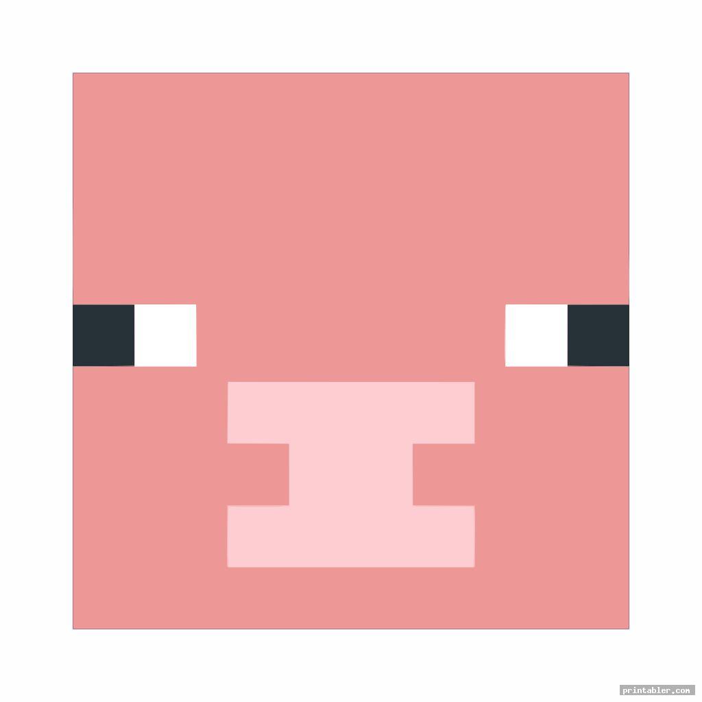 simple minecraft pig face printable