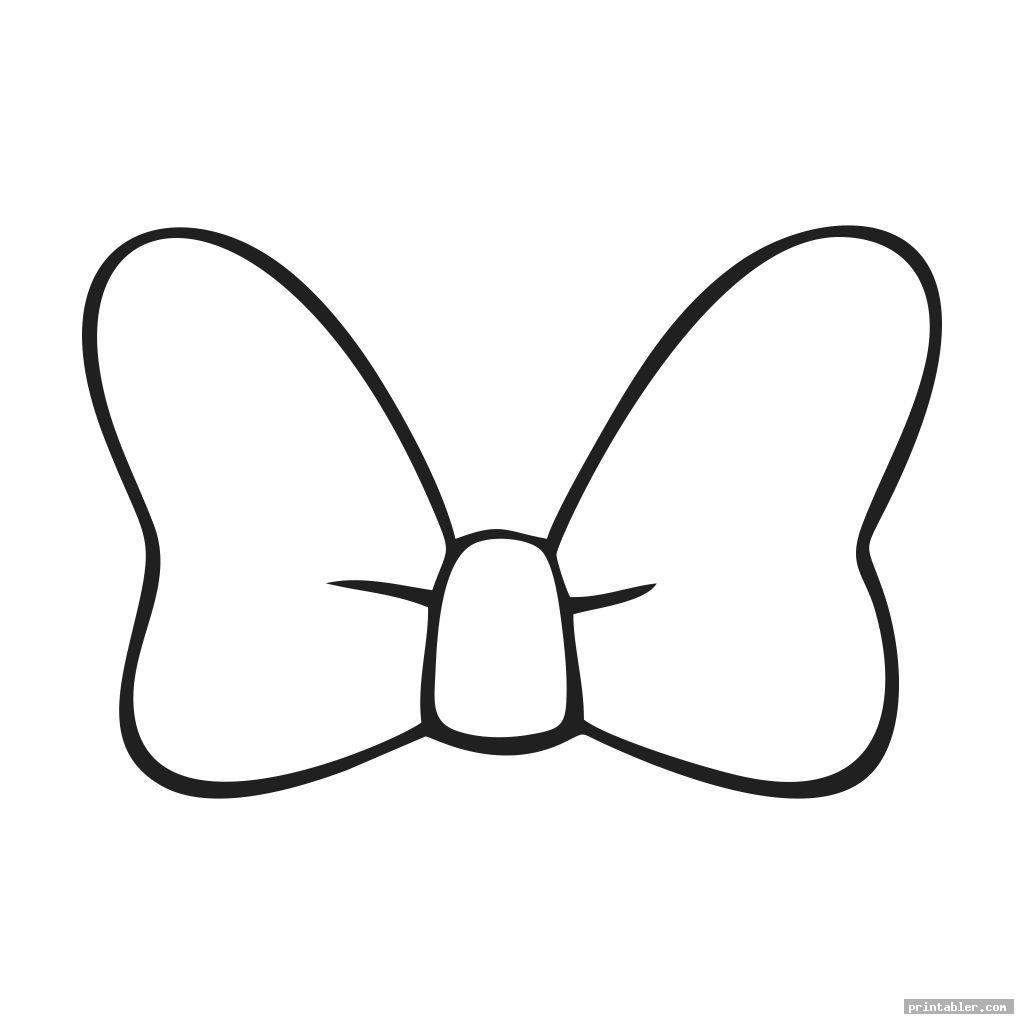 Minnie Mouse Bow Printable - Black White and Colored - Gridgit.com