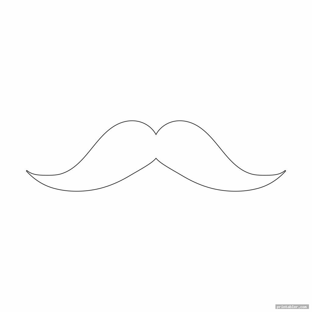 simple mustache outline template printable