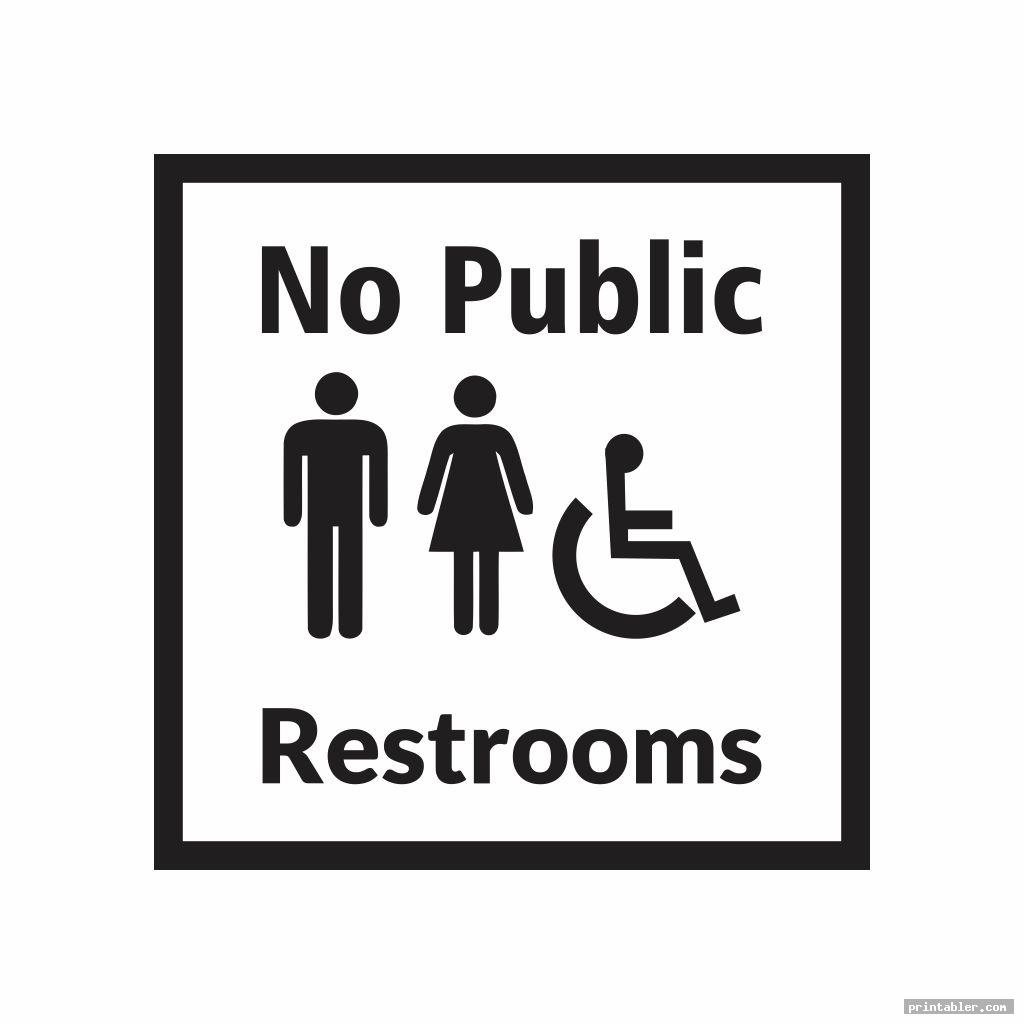 simple no public restroom sign printable