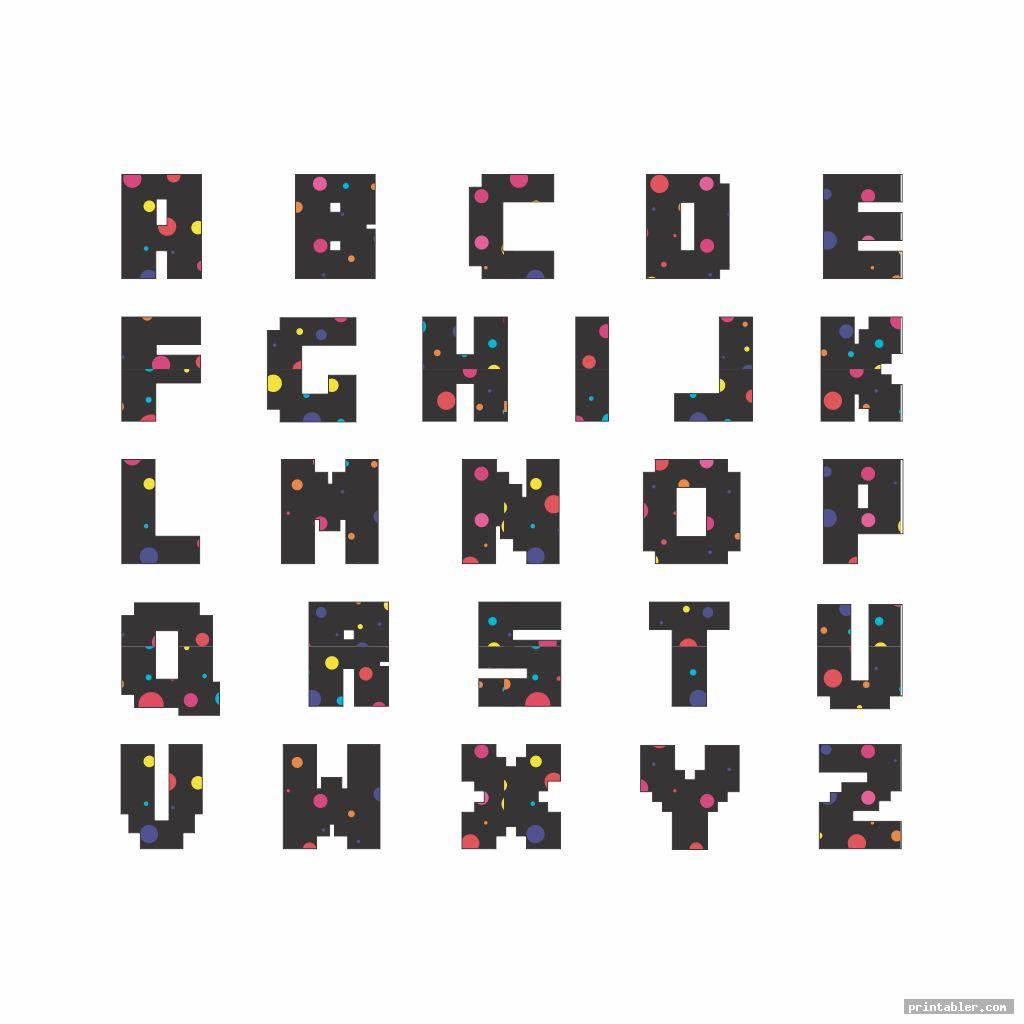 simple polka dot bubble letters printable