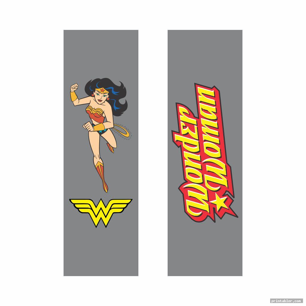 wonder woman superhero bookmarks printable