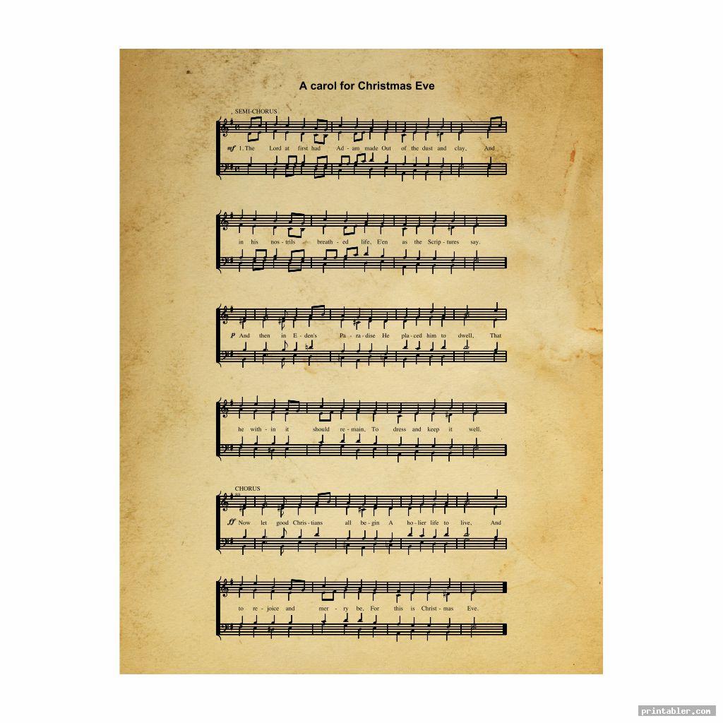 basic vintage christmas sheet music printable
