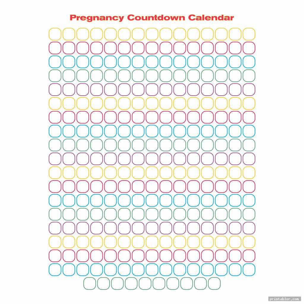 colorful pregnancy countdown calendar