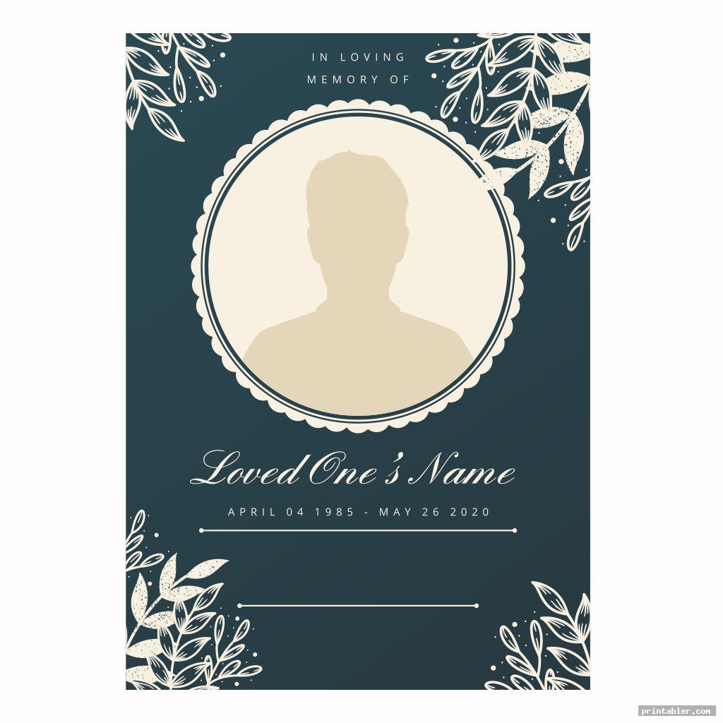 cool funeral memory cards templates printable