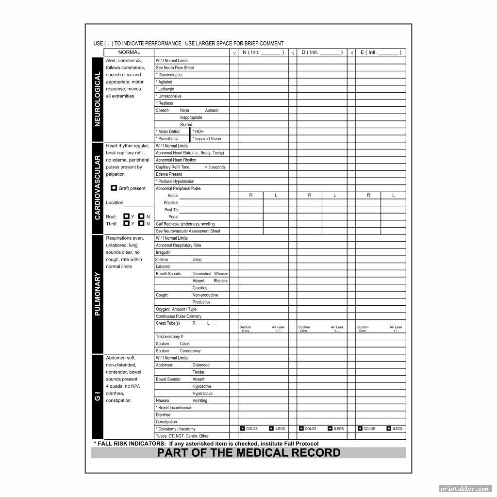 cool med surg report sheet templates printable