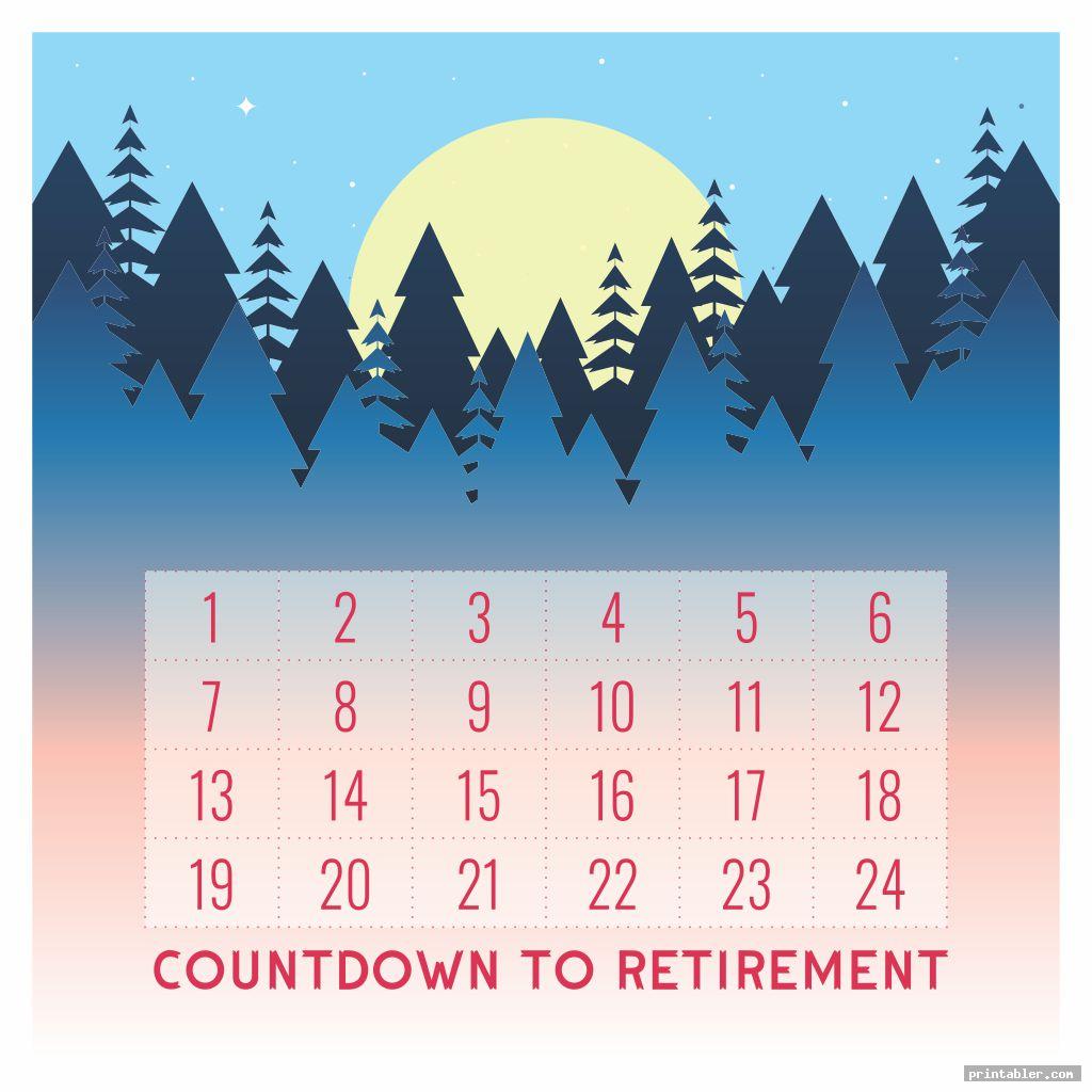Countdown To Retirement Calendar Printable Printable World Holiday