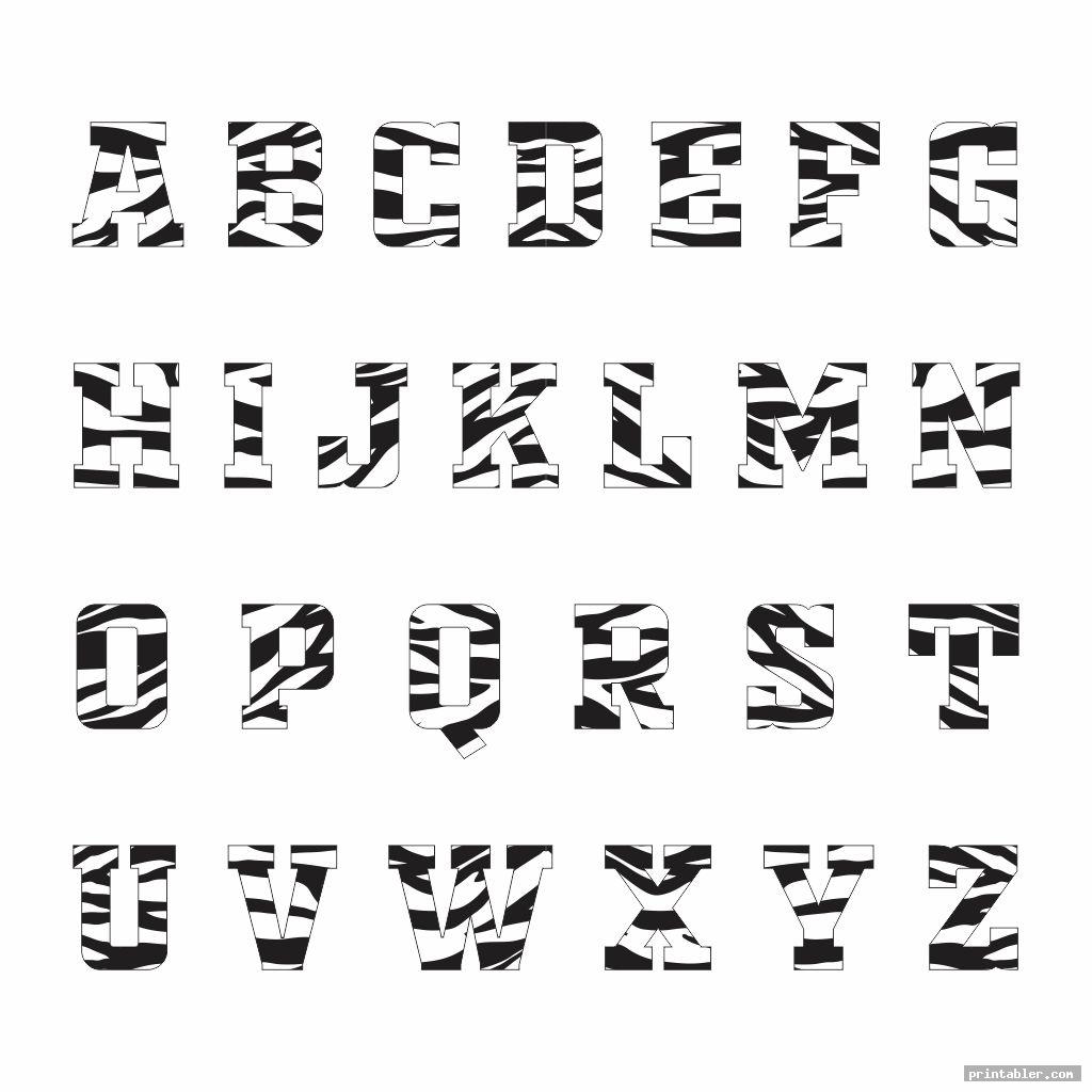 cool zebra print letters printable