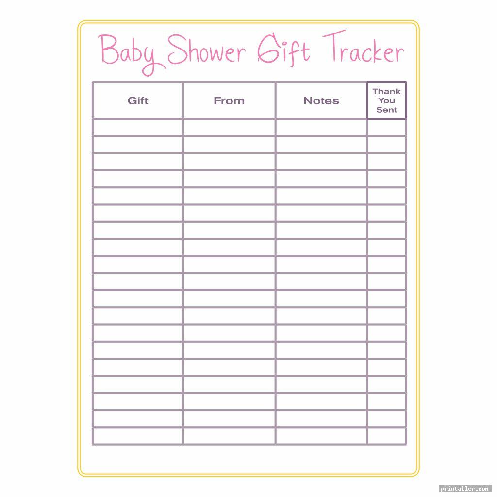 cute baby shower gift list template printable