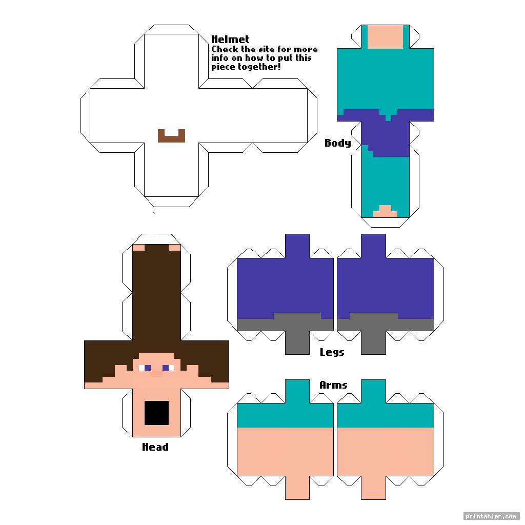 Minecraft Steve Papercraft Template Printable