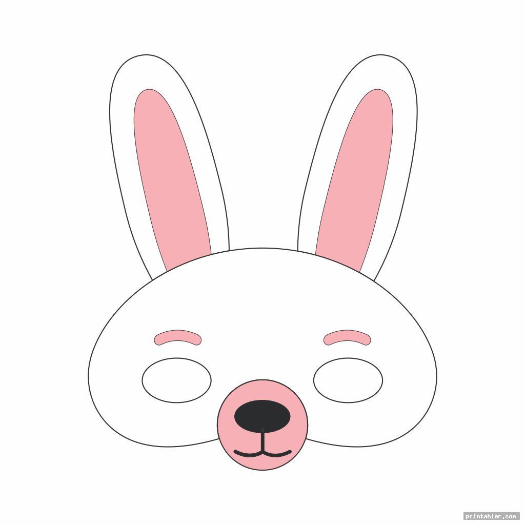 cute rabbit face mask template printable