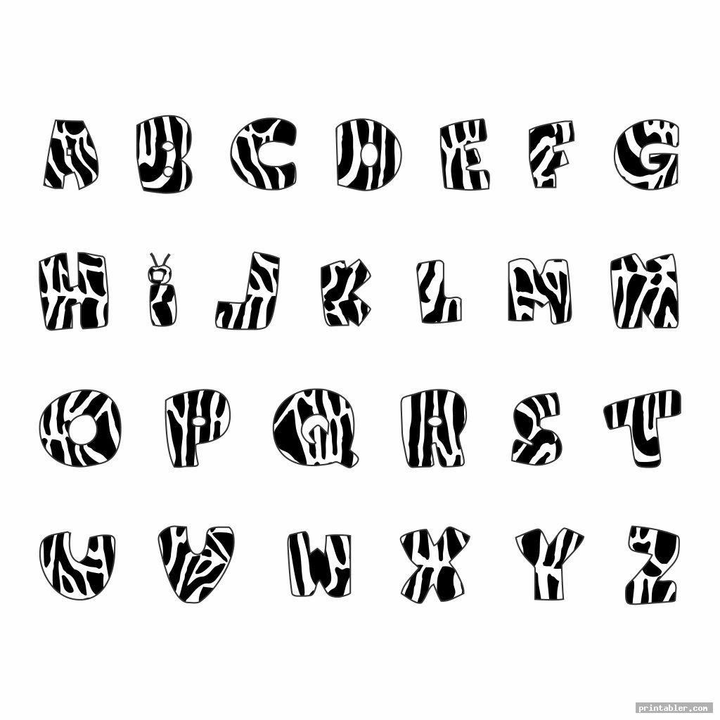 cute zebra print letters printable