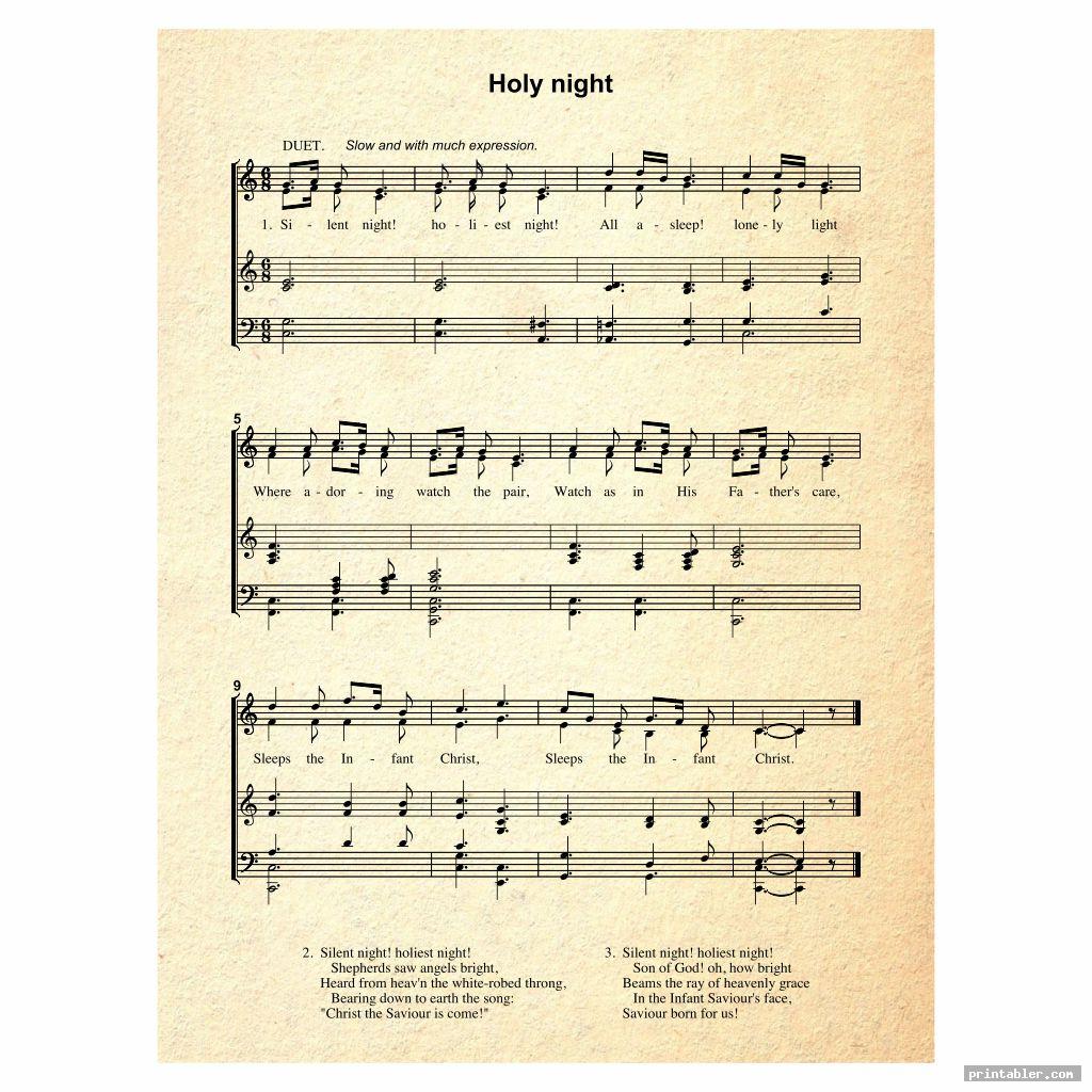 holy night vintage christmas sheet music printable