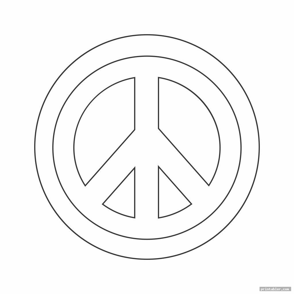 peace sign stencil printable image free