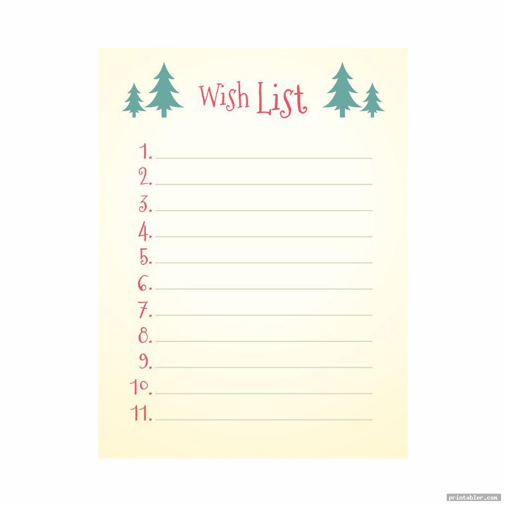simple birthday wish list template printable