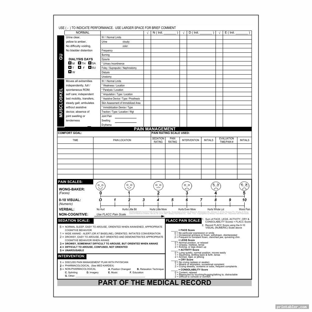 simple med surg report sheet templates printable