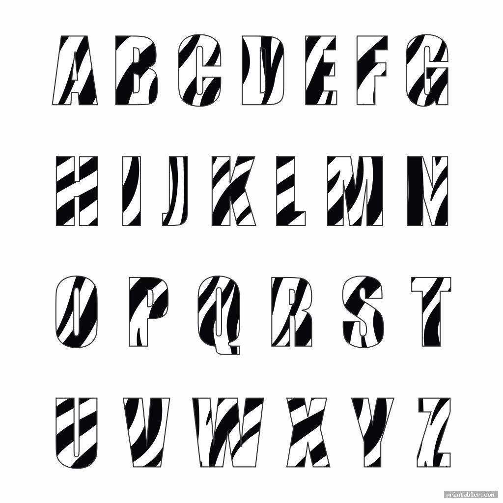 simple zebra print letters printable